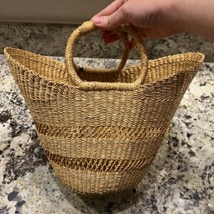 Bolga Ghana African Straw Woven Basket Bag